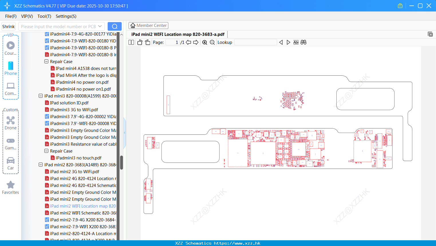 IPad Mini2 WIFI Location Map 820-3683-a